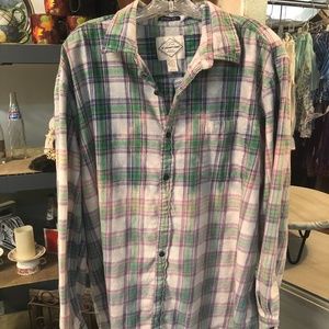 Hand bleached flannel shirt
